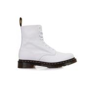 Witte Optische Leren Plateau Laarzen Dr. Martens , White , Dames