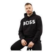 Heren hoodie zwart katoen lange mouw Hugo Boss , Black , Heren