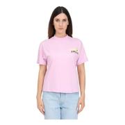 Roze T-shirt met Logo Print Barrow , Pink , Dames