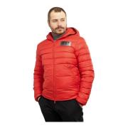 Heren Puffer Jas Rood Regular Fit Emporio Armani EA7 , Red , Heren