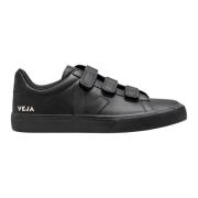 Zwarte Leren Sneakers Veja , Black , Dames