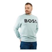 Heren Sweatshirt Turquoise Ronde Hals Lange Mouw Hugo Boss , Blue , He...