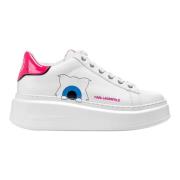 Witte Leren Sneakers voor Vrouwen Karl Lagerfeld , White , Dames