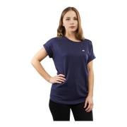 Dames T-shirt Navy Blauw Katoen Korte Mouw Ronde Hals Emporio Armani E...