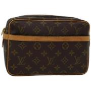 Pre-owned Canvas clutches Louis Vuitton Vintage , Brown , Dames