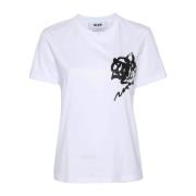 Witte T-shirts en Polos Msgm , White , Dames