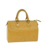 Pre-owned Leather handbags Louis Vuitton Vintage , Yellow , Dames