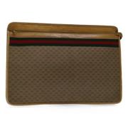 Pre-owned Canvas briefcases Gucci Vintage , Beige , Dames