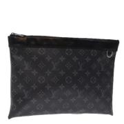 Pre-owned Canvas clutches Louis Vuitton Vintage , Black , Dames