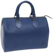 Pre-owned Leather handbags Louis Vuitton Vintage , Blue , Dames