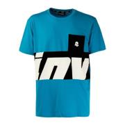 Heren Zomer T-Shirt Turquoise/Blauw Invicta , Blue , Heren