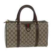 Pre-owned Leather travel-bags Gucci Vintage , Beige , Dames