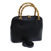 Pre-owned Leather handbags Gucci Vintage , Black , Dames