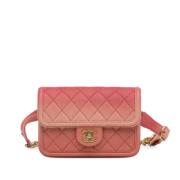 Pre-owned Leather chanel-bags Chanel Vintage , Pink , Dames