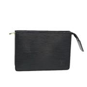 Pre-owned Leather pouches Louis Vuitton Vintage , Black , Dames