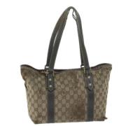 Pre-owned Canvas totes Gucci Vintage , Beige , Dames