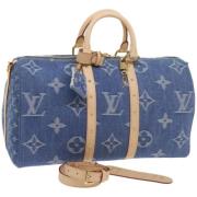 Pre-owned Denim travel-bags Louis Vuitton Vintage , Blue , Dames