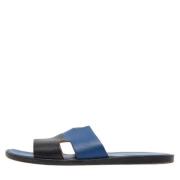 Pre-owned Leather sandals Hermès Vintage , Blue , Heren