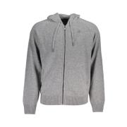 Grijze Wol Hooded Cardigan Sweater K-Way , Gray , Heren