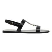 Nieuwe Vara Plate Lage Sandaal Salvatore Ferragamo , Black , Dames