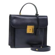 Pre-owned Leather handbags Gucci Vintage , Blue , Dames