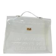 Pre-owned Vinyl handbags Hermès Vintage , White , Dames