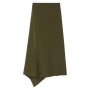 Luxe Geribbelde Asymmetrische Midi Rok AZ Factory , Green , Dames