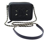 Pre-owned Leather shoulder-bags Chanel Vintage , Black , Dames