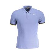 Blauw Katoenen Poloshirt met Contrastdetails K-Way , Blue , Heren