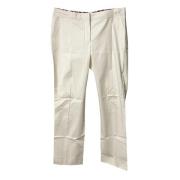 Pre-owned Cotton bottoms Salvatore Ferragamo Pre-owned , White , Dames