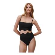 Chique Zwarte Bikini Top Ruche Undress Code , Black , Dames