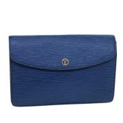 Pre-owned Leather clutches Louis Vuitton Vintage , Blue , Dames