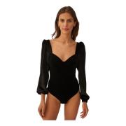 Velvet Dance Bodysuit Zwart Undress Code , Black , Dames