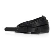 Zwart Leren Riem Accessoire Gestuz , Black , Dames