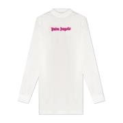 Jurk met Logo Palm Angels , White , Dames