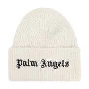 Pet met geborduurd logo Palm Angels , Beige , Dames