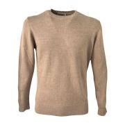 Trui met Ronde Hals Cashmere Company , Beige , Heren