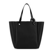 Stijlvolle Zwarte Leren Winkel Tas JW Anderson , Black , Dames