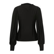 Puff Top Blouse Zwart Gestuz , Black , Dames