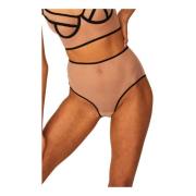 Zwarte Mesh High-Waisted Slipjes Undress Code , Black , Dames