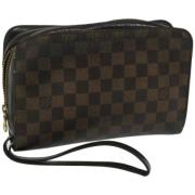 Pre-owned Canvas clutches Louis Vuitton Vintage , Brown , Dames