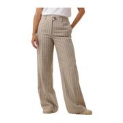 Beige Linen Pin Long Pants Co'Couture , Beige , Dames