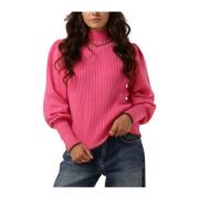 Roze Puff Ribgebreide Trui Co'Couture , Pink , Dames