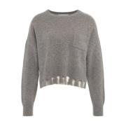 Grijze Gebreide Trui Aw24 Handwas Kaos , Gray , Dames