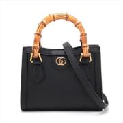 Pre-owned Leather handbags Gucci Vintage , Black , Dames