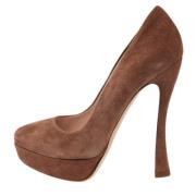 Pre-owned Suede heels Miu Miu Pre-owned , Brown , Dames