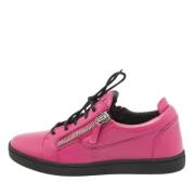 Pre-owned Leather sneakers Giuseppe Zanotti Pre-owned , Pink , Dames