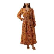 Maxi Jurk Oranje Devotion , Multicolor , Dames