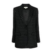 Zwarte Blazer voor Stijlvolle Outfits Michael Kors , Black , Dames