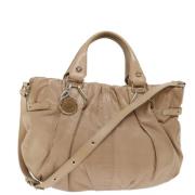 Pre-owned Leather handbags Celine Vintage , Beige , Dames